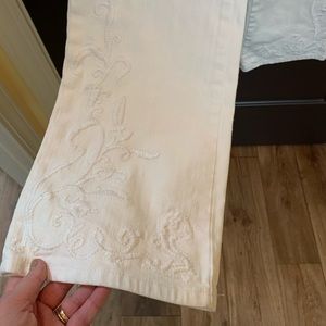 White House Black Market White Wide Leg Jeans